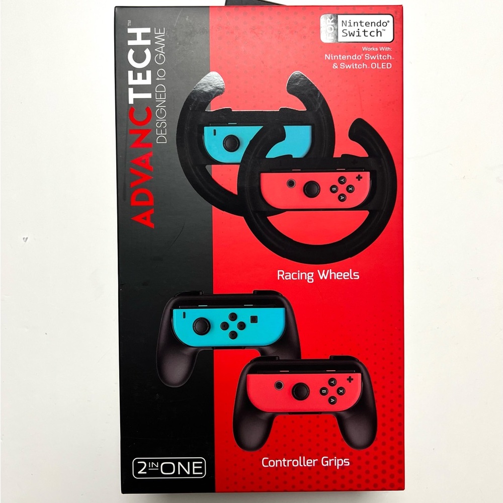 Nintendo Switch & OLED Accessories Steering Wheel And Controller Grips 2 In 1